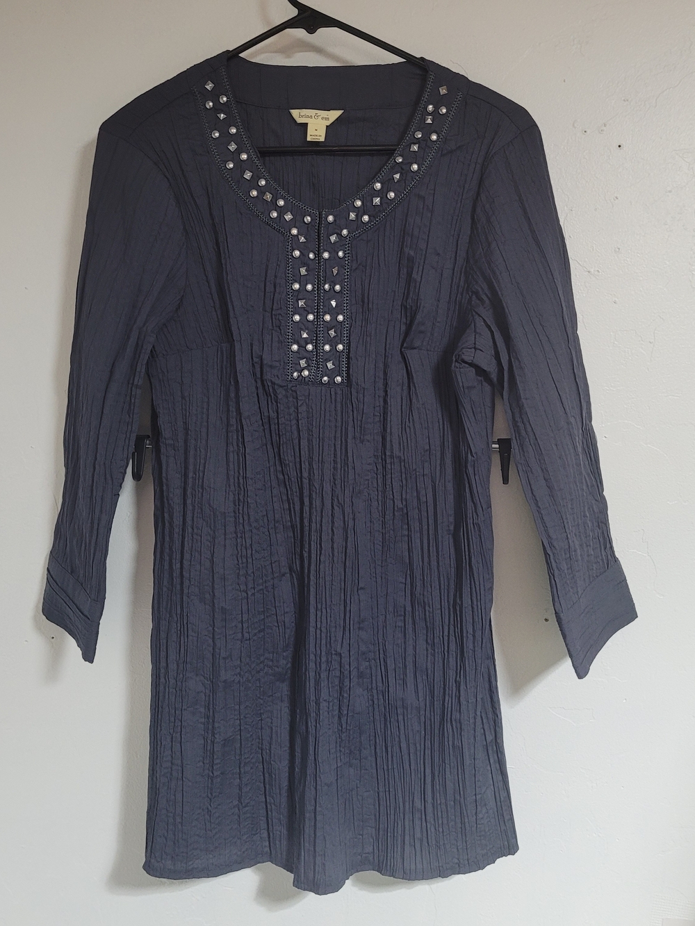 Brina & Em Gray Crinkle Tunic